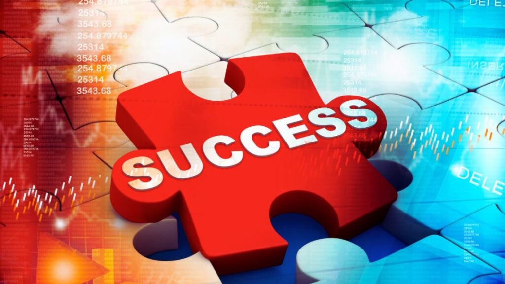 Secret To Success in Business English missing piece in a jigsaw puzzle